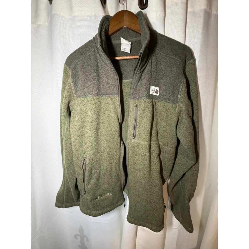 The North Face Gordon Lyons Full Zip Fleece Jacket Men's Large Olive FUGE Camps